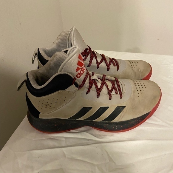 Size 6.5 Athletic Basketball Shoes Sneakers adidas Cloudfoam High Top Gray - Picture 1 of 7
